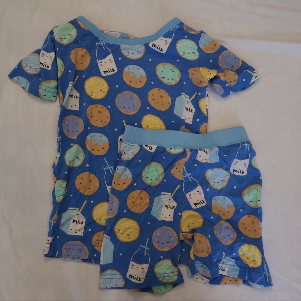 Little Sleepies Short Sleeve and Shorts - Milk and Cookies - Size 2T